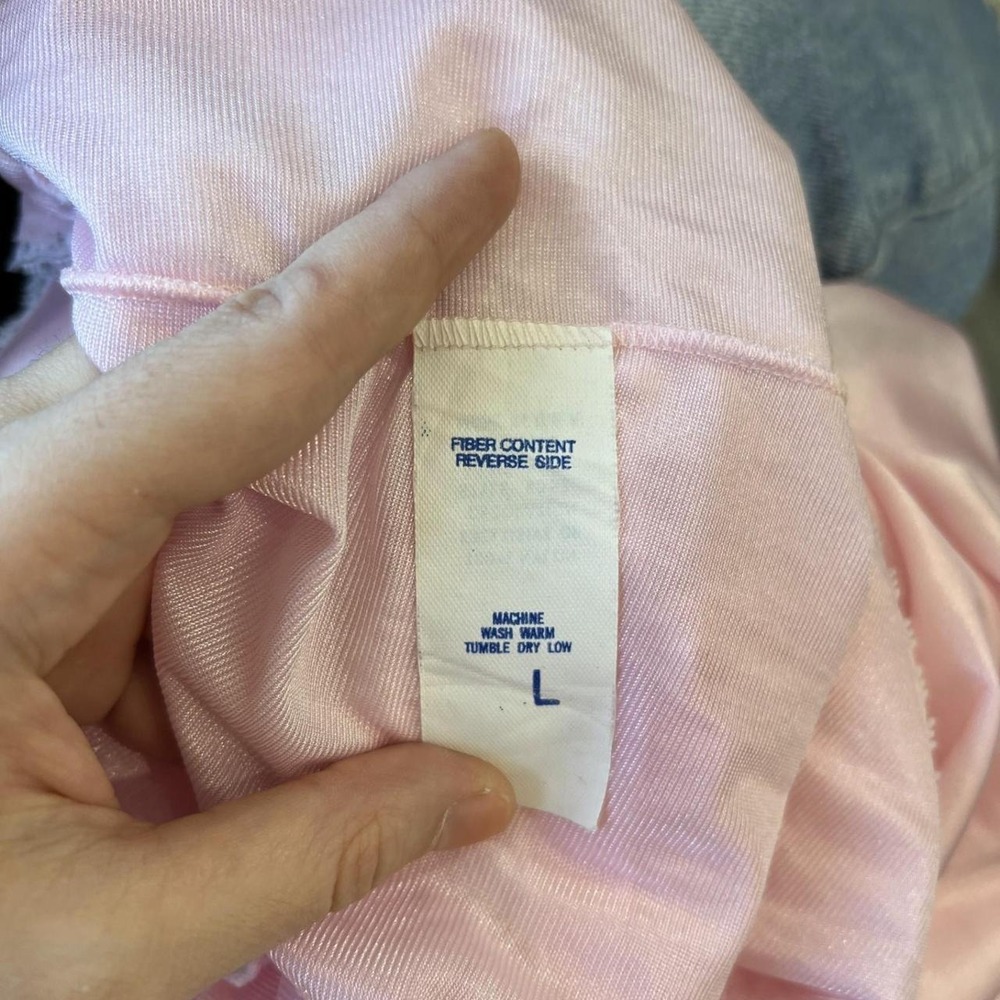 Vintage Pink Lace Trim Embroidered Nightgown - Size L - Picture 4 of 8